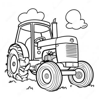 Happy Birthday Tractor Coloring Page 60392-48600