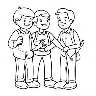 Friendly Neighbors Helping Each Other Coloring Page 60403-48625