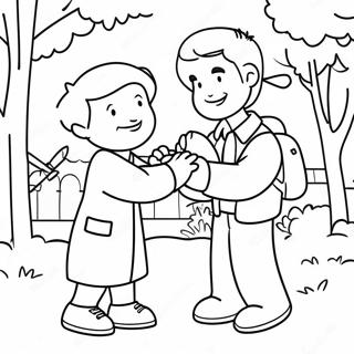 Friendly Neighbors Helping Each Other Coloring Page 60403-48626