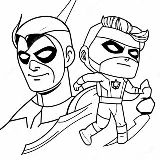 Captain Man And Kid Danger Coloring Page 60412-48611