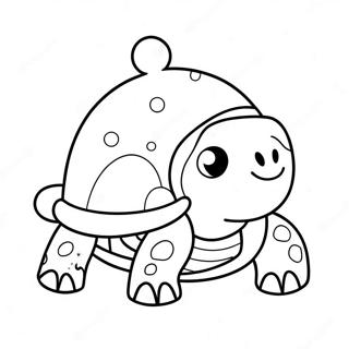 Cute Christmas Turtle With Santa Hat Coloring Page 60423-48624