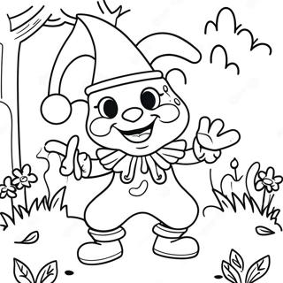 Playful Jester In The Garden Coloring Page 60433-48630