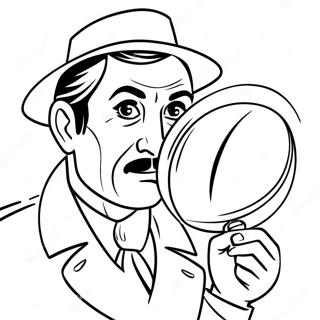 Detective With Magnifying Glass Coloring Page 60483-48673