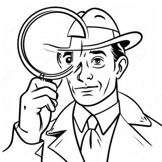 Detective With Magnifying Glass Coloring Page 60483-48674