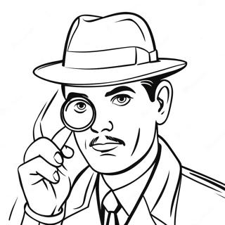 Detective With Magnifying Glass Coloring Page 60483-48675