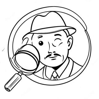 Detective With Magnifying Glass Coloring Page 60483-48676