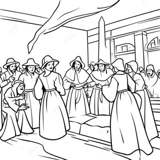 Salem Witch Trials Historical Scene Coloring Page 60522-48703