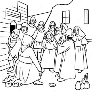 Salem Witch Trials Historical Scene Coloring Page 60522-48704