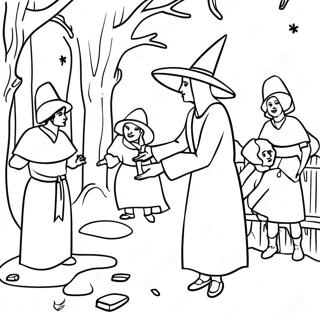 Spooky Salem Witch Trials Coloring Page 60523-48705