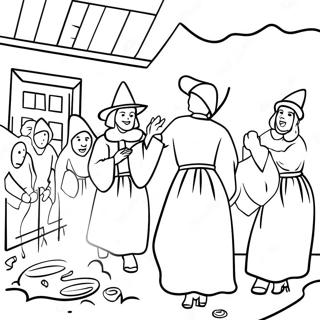 Spooky Salem Witch Trials Coloring Page 60523-48708