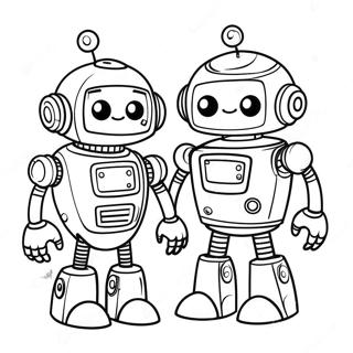 Cute Robot Friends Coloring Page 60553-48728