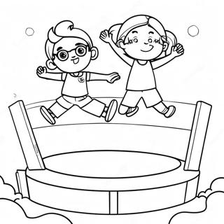 Trampoline Fun Coloring Page 60582-48747