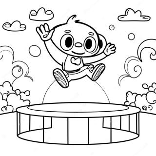 Trampoline Fun Coloring Page 60582-48748