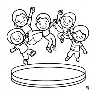 Bouncing Kids On Trampoline Coloring Page 60583-48753