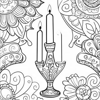 Shabbat Candles Coloring Pages