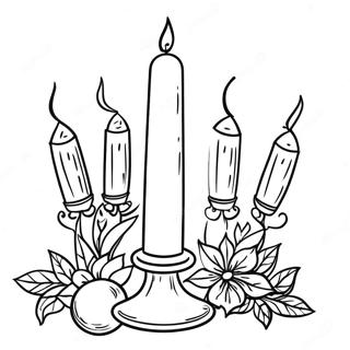 Beautiful Shabbat Candles Coloring Page 60593-48761