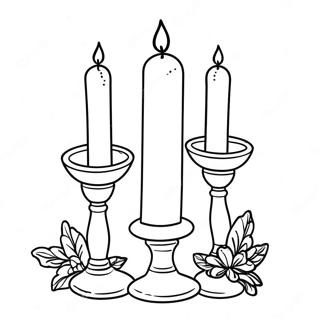 Beautiful Shabbat Candles Coloring Page 60593-48762