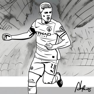 Kevin De Bruyne Action Shot Coloring Page 60612-48770