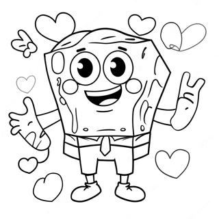 Spongebob Valentines Coloring Pages