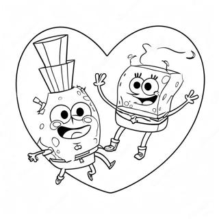 Spongebob And Patrick Heart Shaped Coloring Page 60623-48782