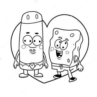 Spongebob And Patrick Heart Shaped Coloring Page 60623-48783