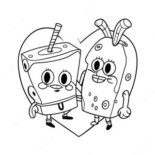 Spongebob And Patrick Heart Shaped Coloring Page 60623-48784