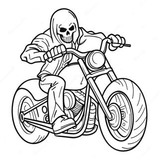 Ghost Rider On Motorcycle Coloring Page 6062-5001