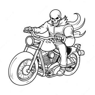 Ghost Rider On Motorcycle Coloring Page 6062-5004