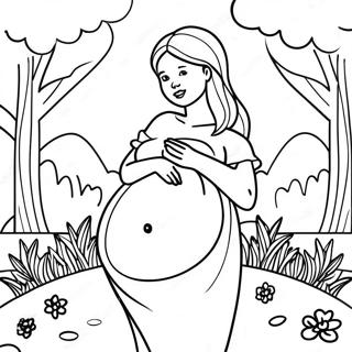 Realistic Pregnant Woman Coloring Pages