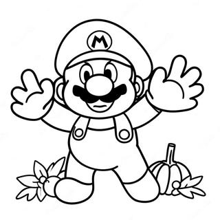 Happy Thanksgiving Mario Coloring Pages