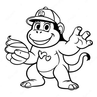 Dixie Kong With Bananas Coloring Page 60733-48873