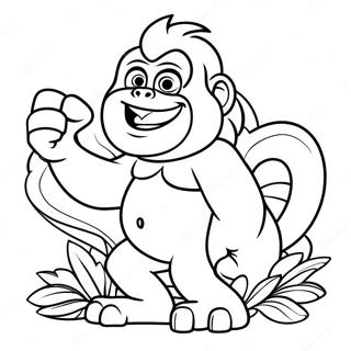 Dixie Kong With Bananas Coloring Page 60733-48875