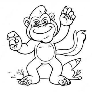 Dixie Kong With Bananas Coloring Page 60733-48876