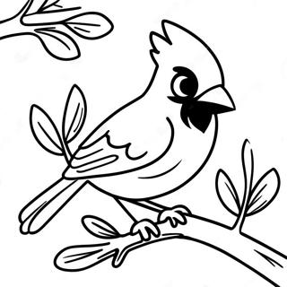 Realistic Cardinal Perched On A Branch Coloring Page 60782-48911