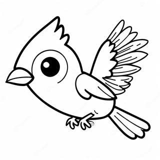 Colorful Cardinal In Flight Coloring Page 60783-48913