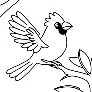 Colorful Cardinal In Flight Coloring Page 60783-48915