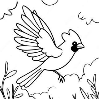 Colorful Cardinal In Flight Coloring Page 60783-48916