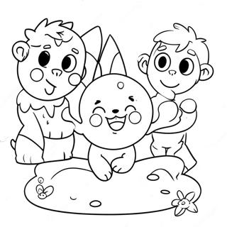 Cute Max Playing With Friends Coloring Page 60793-48920