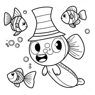 Cat In The Hat Fish Coloring Pages