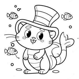 Cat In The Hat Fish Coloring Page 60802-48930