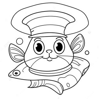 Colorful Cat In The Hat Fish Coloring Page 60803-48928