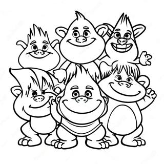 Colorful Trolls In Trollstopia Coloring Page 60833-48955