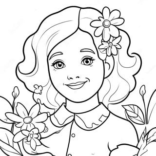 Sweet Nana With Flowers Coloring Page 60853-48970