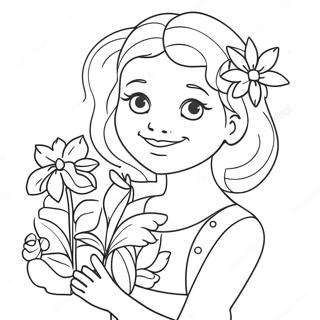 Sweet Nana With Flowers Coloring Page 60853-48971