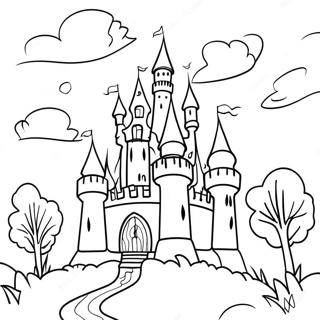 Creepy Grimm Fairy Tales Castle Coloring Page 60863-48977