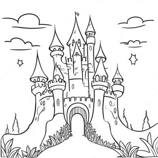 Creepy Grimm Fairy Tales Castle Coloring Page 60863-48978