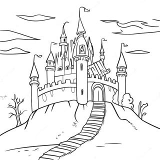 Creepy Grimm Fairy Tales Castle Coloring Page 60863-48979