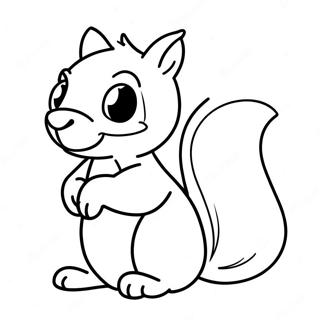 Cute Cartoon Squirrel Coloring Page 60873-48985