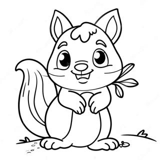 Cute Cartoon Squirrel Coloring Page 60873-48987