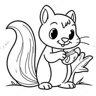 Cute Cartoon Squirrel Coloring Page 60873-48988